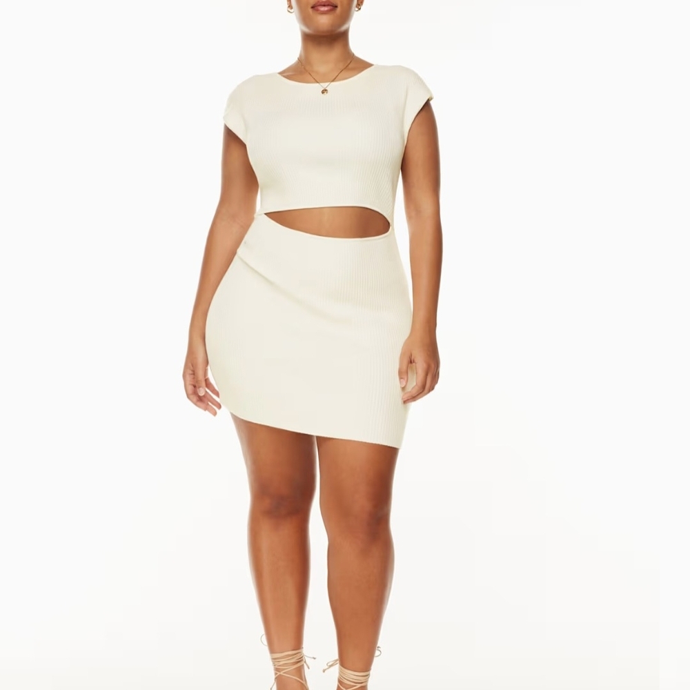 Elegant Cream Cut-Out Dress